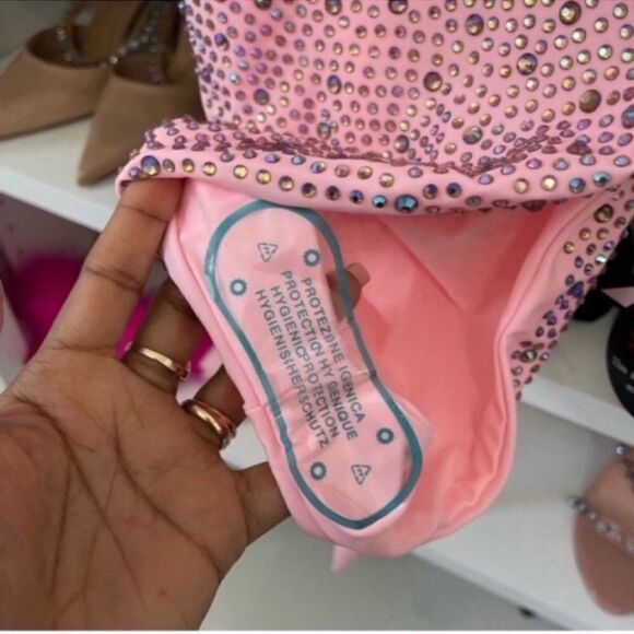 NWT Blush Iridescent Rhinestones Halter Multi Wear Swimsuit - Small - Small - Picture 5 of 12